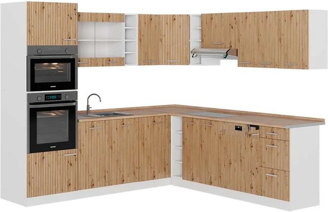 Vicco R-Line Eckküche modern in Artisan Eiche und Weiß B/T/H: 237 x 247 x 81,6 cm - Bild 1