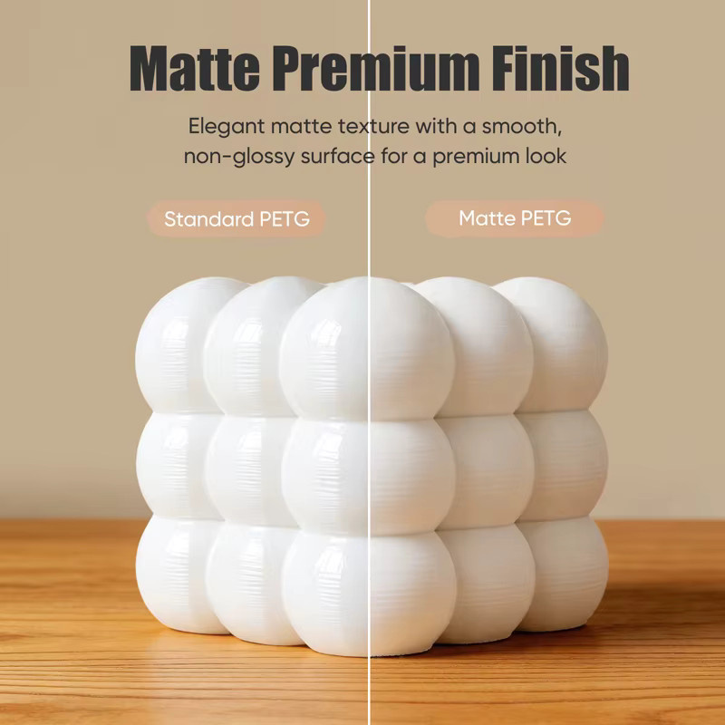 ERYONE PETG Filament Matt 1,75mm für FDM 3D-Drucker, 1kg Spule in Grau und Weiß - Bild 2