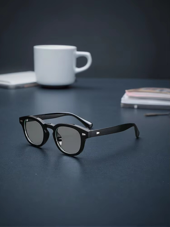 cs cojos Korrektionsbrille, Acetat, Vollrand, Rund, Schwarz, Unisex - Bild 3