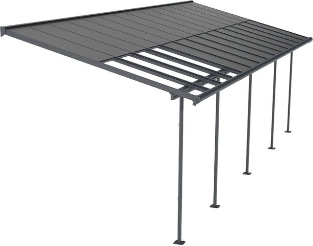 Palram Canopia Terrassenüberdachung Sierra Cabrio in Grau mit Polycarbonat-Dach und Regenrinne, B: 8,6 m, T: 2,95 m - Bild 1