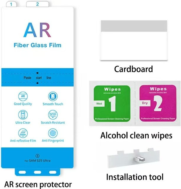 2er-Pack AR-Displayschutzfolie für Samsung Galaxy S25 Ultra, S24 Ultra, S23 und S22 Plus, Antireflexion, Ultra HD, transparent - Bild 1