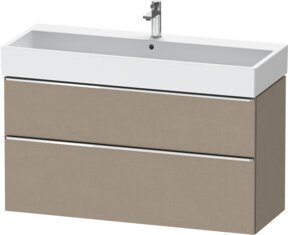 Duravit Waschtischunterschrank D-Neo in Weiß und Beige, Wandmontage mit 1 Tür und 1 Auszug - Bild 1