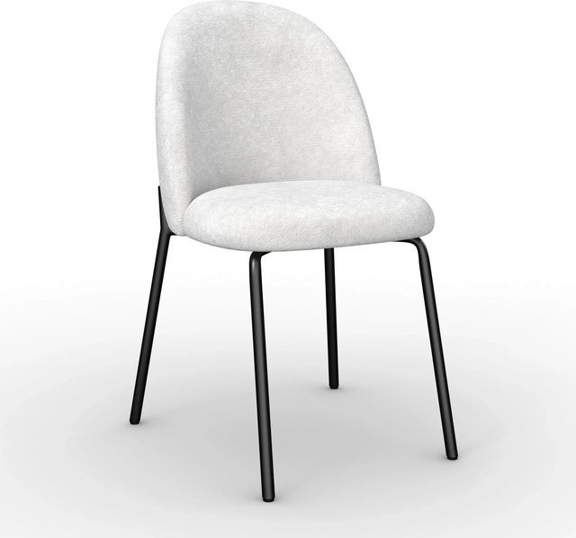 Bessagi Home Stuhl Elora in Hellgrau, gepolsterter Webstoff, modern für Küche und Esszimmer - Bild 1