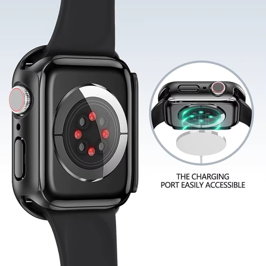 Apple Smartwatch Zubehör, Gehäuse Display Schutzfolie, Schwarz - Bild 3