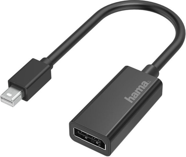 Hama Video-Adapter Mini-DisplayPort auf DisplayPort in Schwarz für Ultra-HD 4K - Bild 1