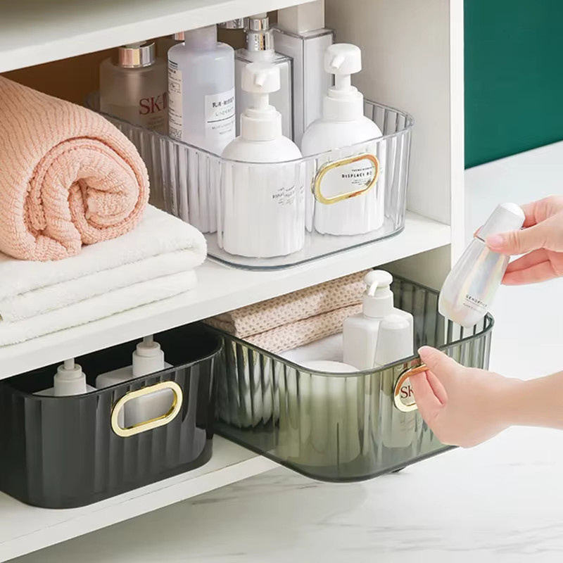 Rechteckiger Acryl-Organizer in Transparent und Weiß zur Aufbewahrung von Kosmetik, Make-up oder Snacks - Bild 6