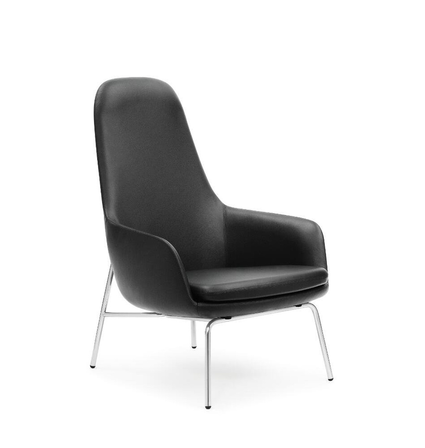 Normann Copenhagen Era Sessel Hoch mit braunem Leder und Stahlgestell - Bild 2