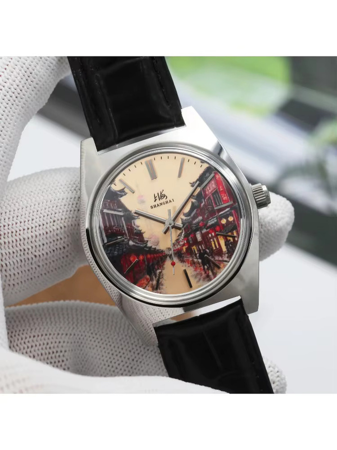 HEIMDALLR Armbanduhr, Handaufzug, 36 mm, Weiß, Leder, Herren - Bild 7