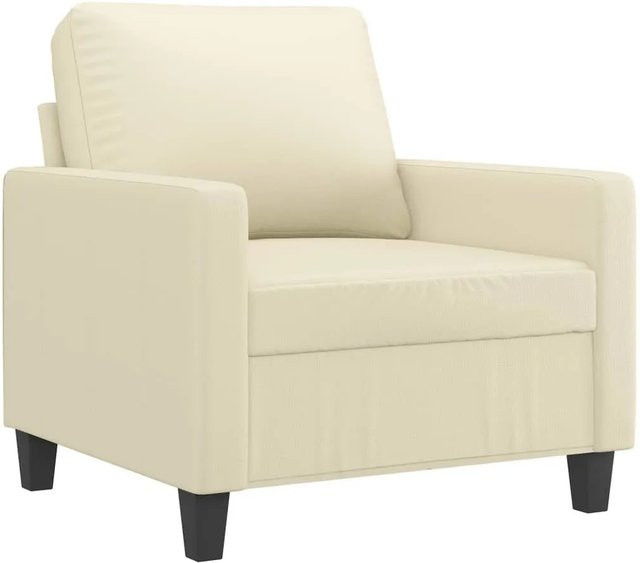 vidaXL Sessel in Creme/Beige aus Kunstleder mit Armlehnen und Metallgestell - Bild 1