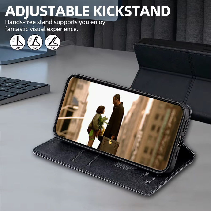 Lederhülle für Xiaomi Poco F7 Ultra Pro M7 X7 Pro als Flip Wallet mit Magnetverschluss, Kartenhalter und Ständerfunktion in Lila - Bild 4