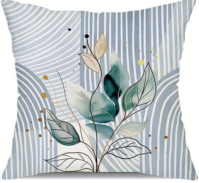 JMG Clothing Kissenbezug Minimalistisches Grün mit Linien, Blau, B/T/H: 40 x 40 x 40 cm - Bild 1