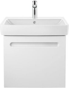 Duravit Möbelwaschtisch No. 1 in Weiß, rechteckig aus Keramik mit Überlauf und Hahnlochbank, B: 55 cm, T: 46 cm - Bild 1