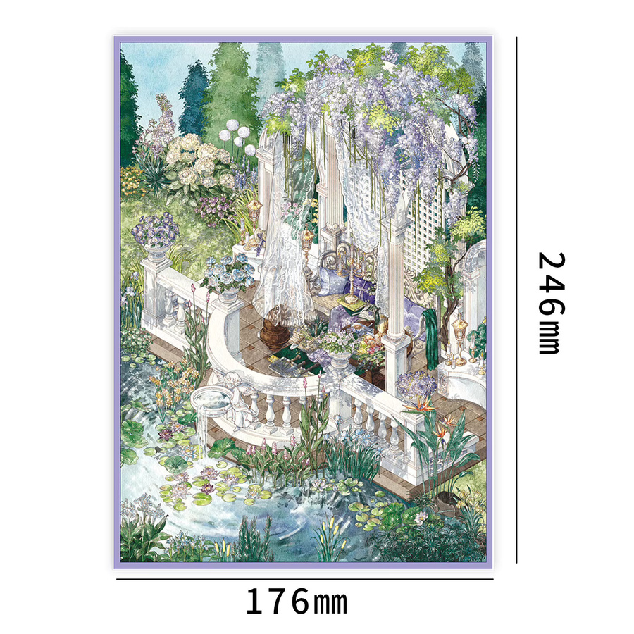 Kawaii 3D Miniatur-Szenen-Aufkleber für DIY Album-Dekoration mit Weinreben-Garten und Orchideen-Fluss in Multicolour - Bild 2