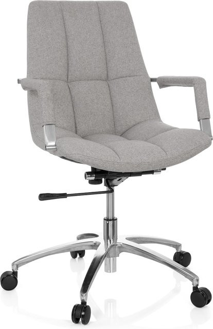 hjh OFFICE Bürostuhl SARANTO im Retro-Design mit Armlehnen und Stoffbezug - Bild 1