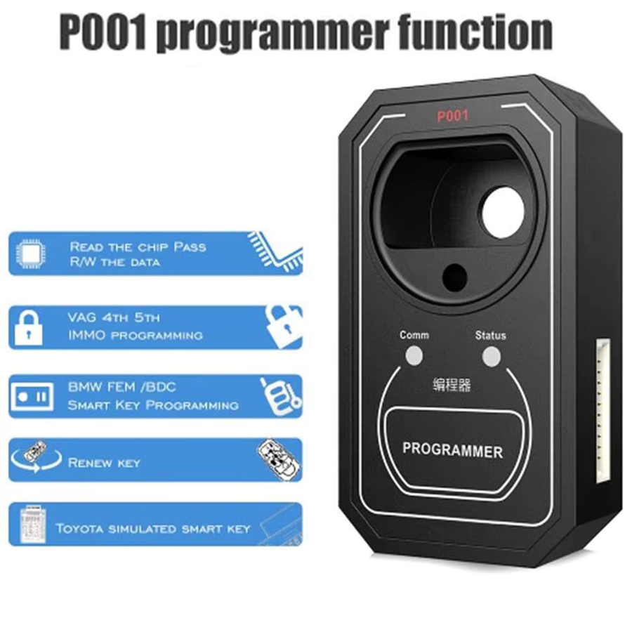 OBDSTAR P001 Schlüsselprogrammierer-Tool 3-in-1-Adapter mit RFID-Erneuerung und EEPROM-Funktionen in Schwarz für X300 DP, kompatibel mit Audi, Skoda, Seat, BMW, Kia und Hyundai - Bild 5