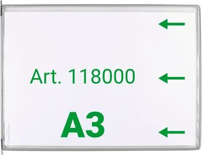 Tarifold Sichttafel DIN A3 quer in Grau, 10 Stück mit Metalldrehzapfen für alle Trägersysteme - Bild 1