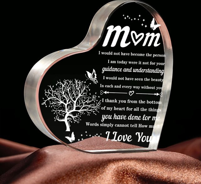 CIFBUY Herz-Acryl Dekoration in Weiß und Transparent als Geschenk zum Muttertag oder Geburtstag - Bild 1
