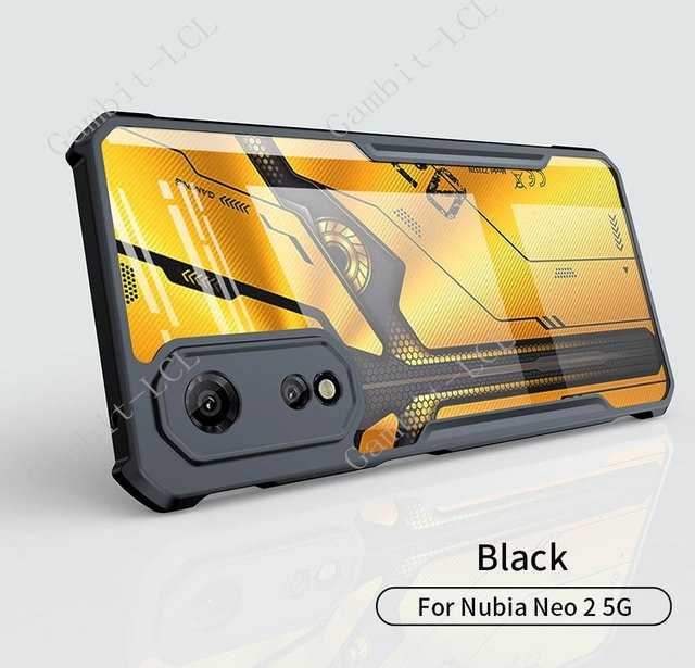 Stoßfeste Schutzhülle für ZTE Nubia Neo 2 5G in Transparent mit Kameraschutz und Airbags aus PC und TPU - Bild 1