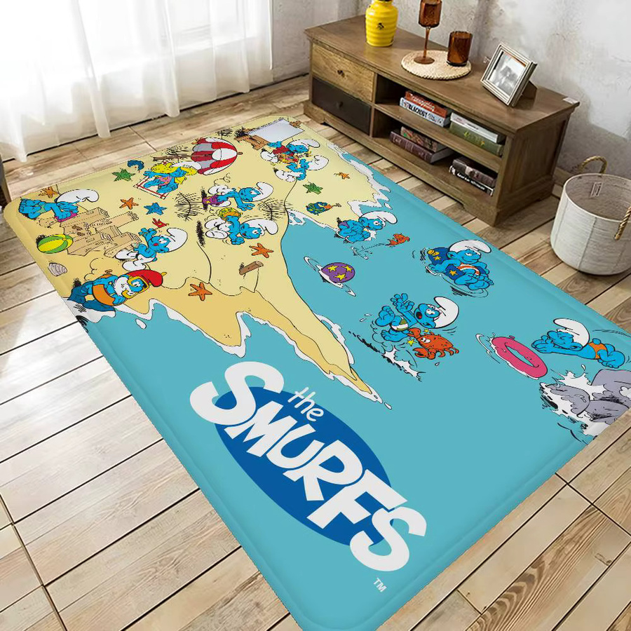 Potdemiel Smurfs Fußmatte mit Cartoon-Motiv, rutschfest und waschbar, Mehrfarbig, B: 60 cm, T: 40 cm - Bild 2