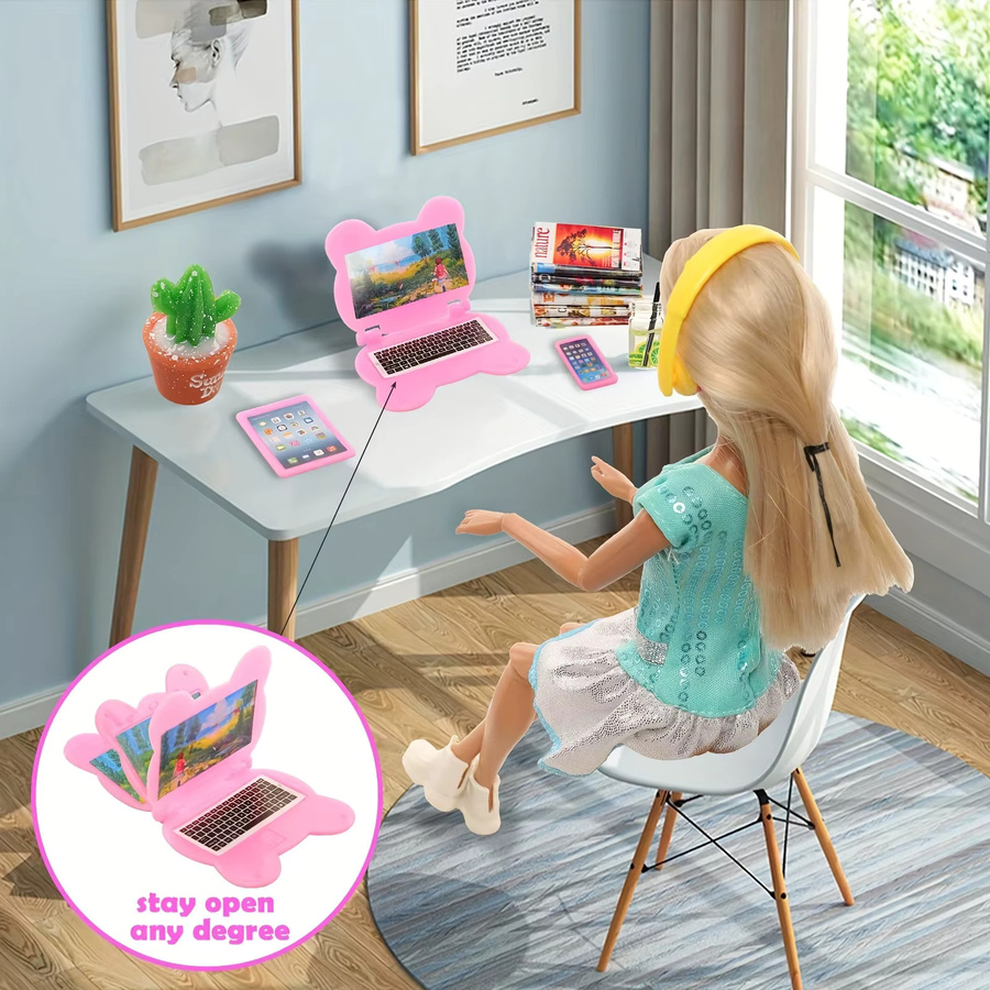 KIEKA Puppenhaus-Miniatur-Set, Computer-, iPad- und Handy-Accessoires, 3-teiliges Set - Bild 2