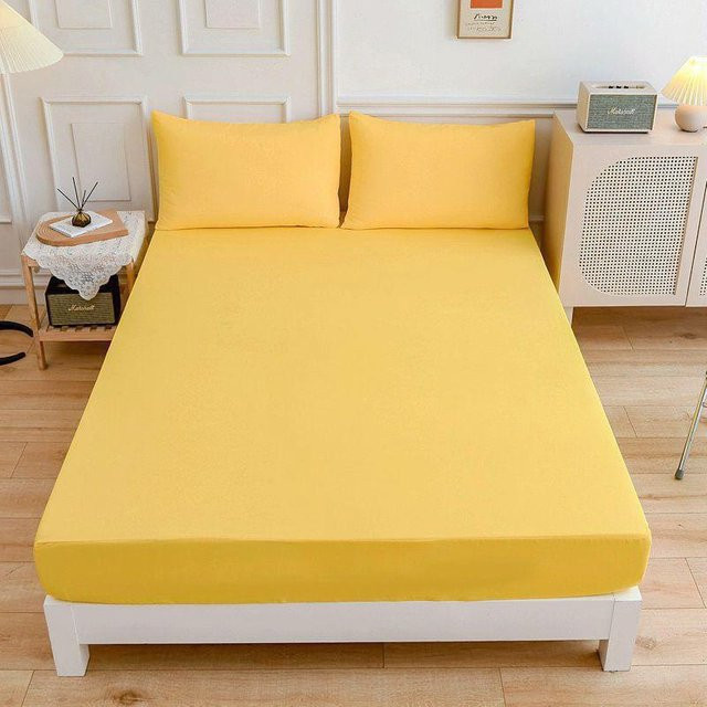 Idealife Spannbetttuch aus gebürsteter Mikrofaser in Gelb, B/T: 90 x 200 cm, Höhe: 30 cm - Bild 1