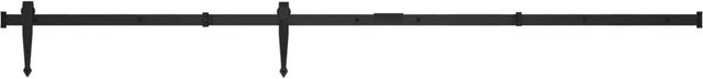 vidaXL Mini Schiebetürbeschlag Set für Schranktüren aus Carbonstahl in Schwarz Matt, Länge: 152 cm - Bild 1