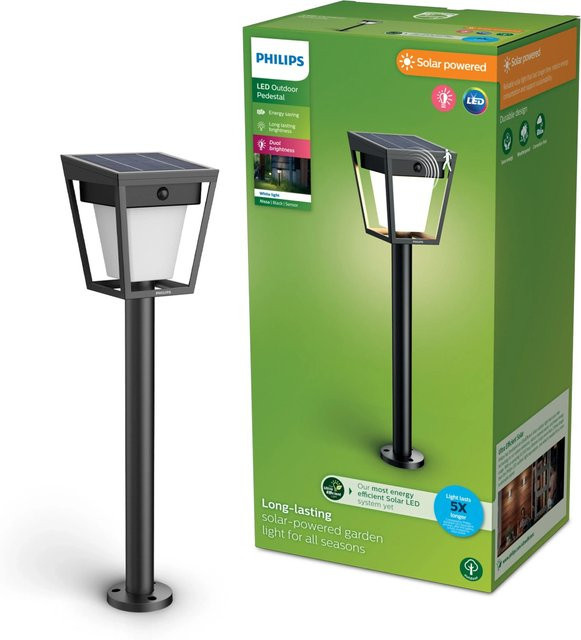 Philips Nissa Solar LED Außenstandleuchte Schwarz - Bild 1