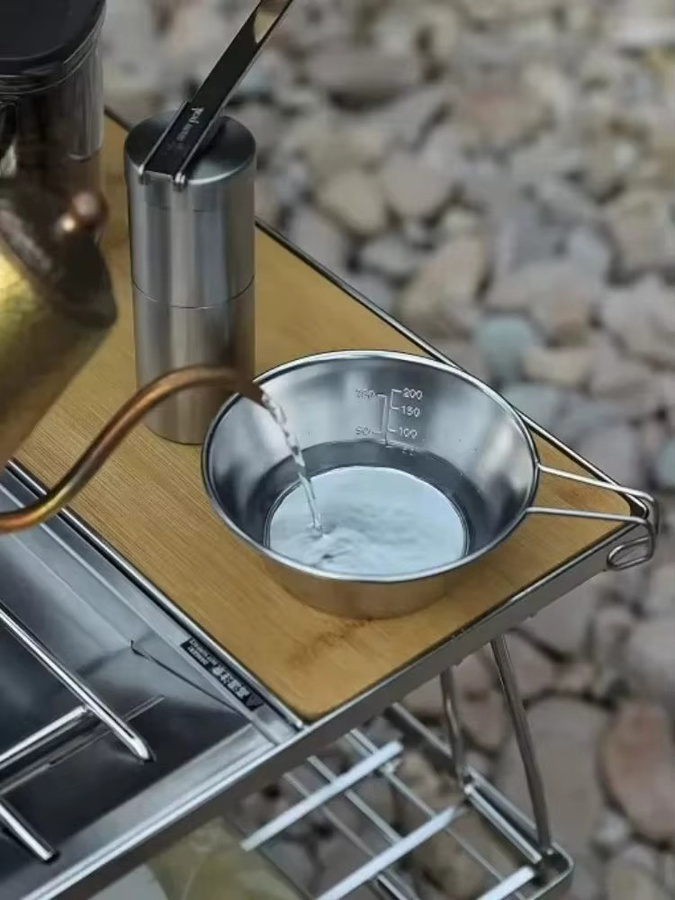 CAMPINGMOON 4-teiliges Sierra-Becher-Set aus Edelstahl in Silber mit Aufbewahrungskoffer, 310 ml - Bild 5
