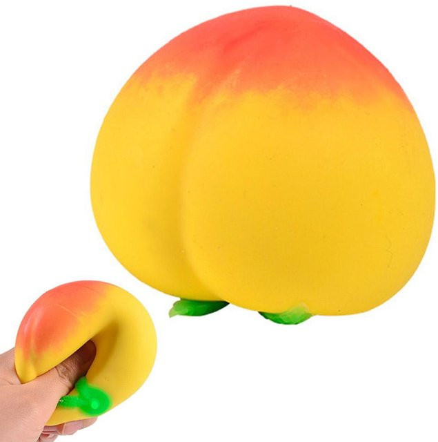 Kawaii Pfirsich Squishy Spielzeug, Weich zum Kneten, Stressabbau - Bild 1