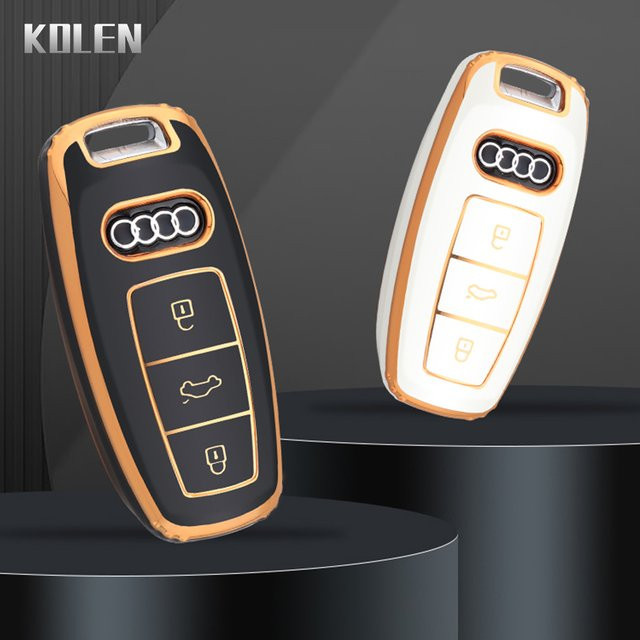 KOLEN TPU Schlüsselhülle für Audi A6 A7 A8 C8 Q8 D5 E-Tron Fernbedienung und Keyless Go Fob Schutzhülle - Bild 1