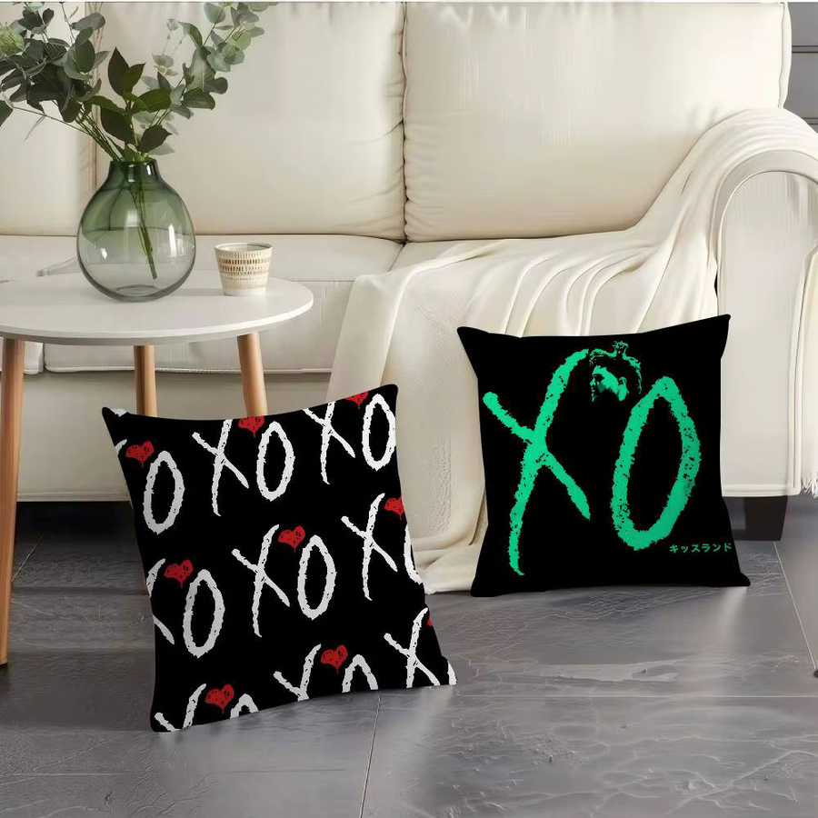 Kayou Kissenbezug The Weeknd X O Album Design in Schwarz, quadratischer Kurzplüsch-Kissenbezug mit doppelseitigem Druck, Breite: 30 cm, Höhe: 30 cm - Bild 3