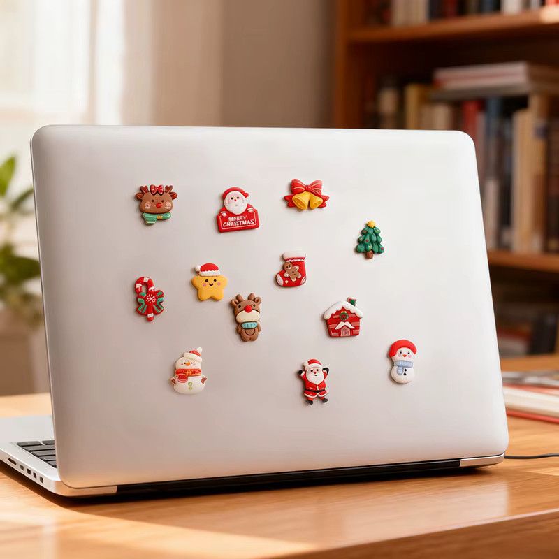ZQNYCY Weihnachts Kühlschrankmagnete aus Harz im Cartoon-Design, gemischte Motiv-Set für Weihnachten und Neujahr, Multicolor - Bild 3