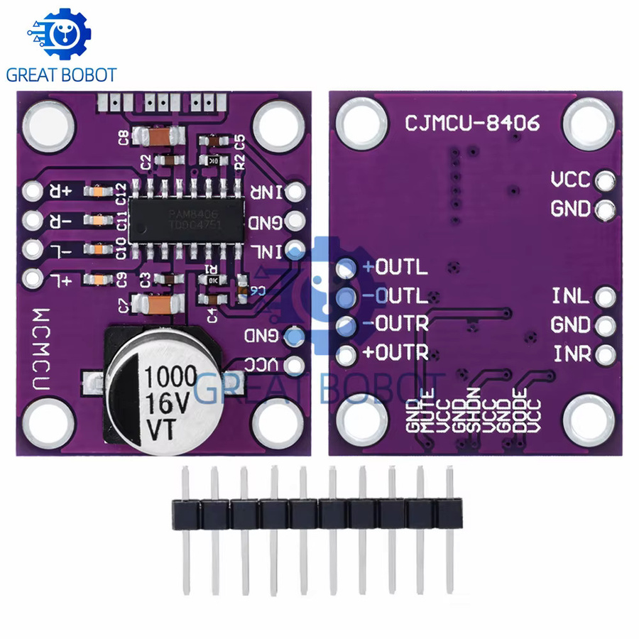 CJMCU-8406 PAM8406 Stereo Klasse D Audio Power Verstärker Modul Entwicklungsboard in Lila - Bild 3