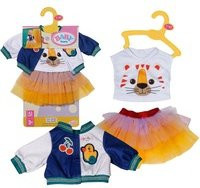 BABY born Tutu Outfit Puppenzubehör für 43 cm Puppen in Blau, Gelb oder Lila mit Tiger, Kirschen oder Enten Motiven - Bild 1