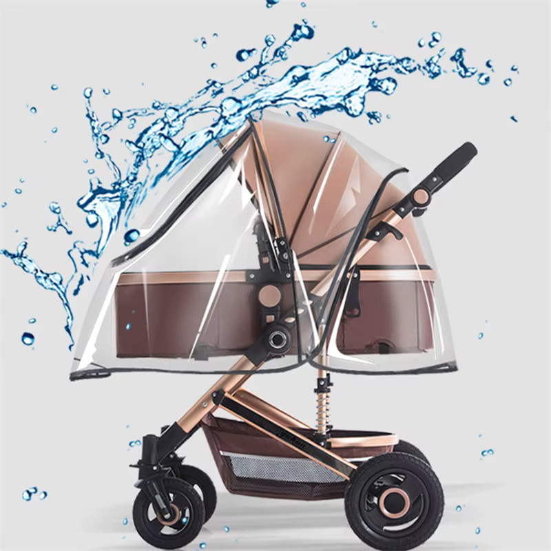 Universelle transparente Regenabdeckung für Kinderwagen und Buggys als atmungsaktiver Wind- und Sonnenschutz - Bild 3