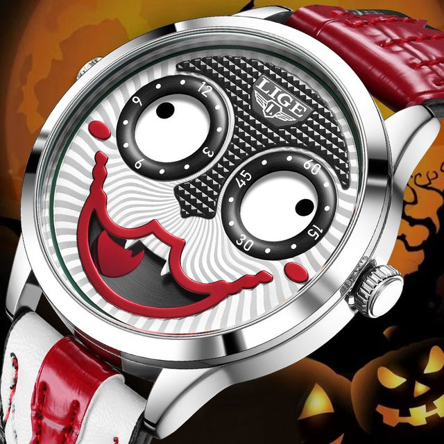LIGE Armbanduhr Quarz, Leder, Schwarz, Herren - Bild 1