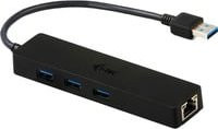 i-tec USB 3.0 Slim Hub mit 3 Ports und G-LAN Netzwerkadapter in Schwarz - Bild 1
