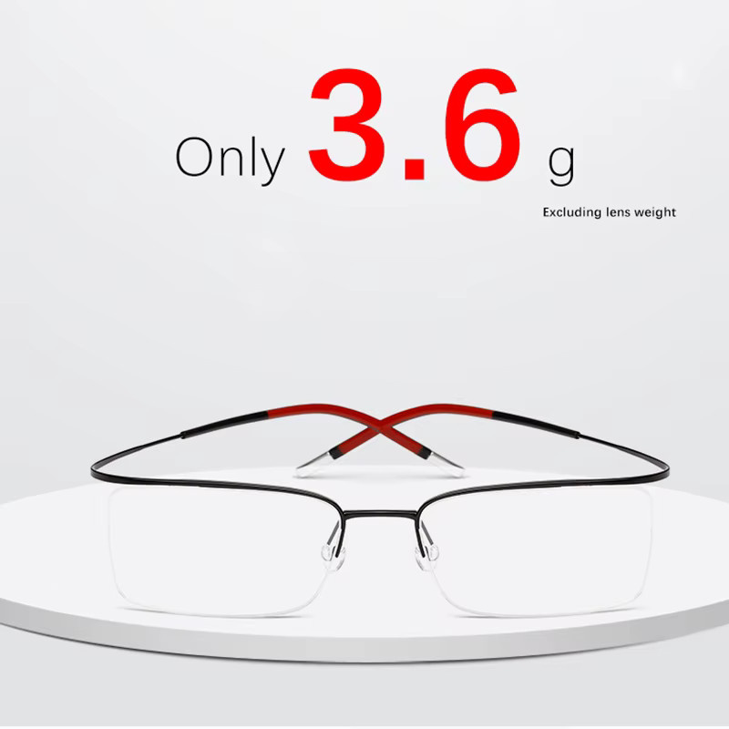 EOOUOOE Korrektionsbrille Herren, Halbrahmen, Titan, rechteckig - Bild 2