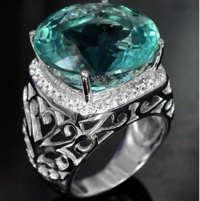 YIRAN Jewelry Ring-Set, Grün-Topas, Zirkonia, Silber, Damen - Bild 1
