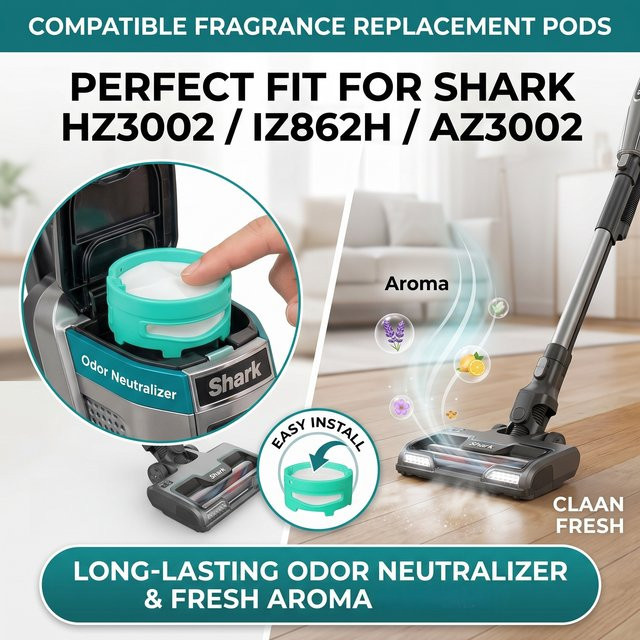 Shark Geruchsneutralisierer-Kartuschen in Türkis für Staubsauger IZ400UK AZ3002 STRATOS HZ3002 ZD550 - Bild 1