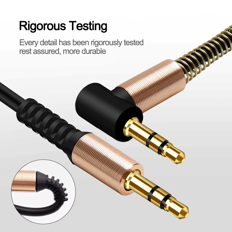 NNBILI 3,5 mm AUX-Audiokabel mit vergoldeten Klinkensteckern für Kopfhörer und Lautsprecher in Gold, Rot oder Schwarz - Bild 4