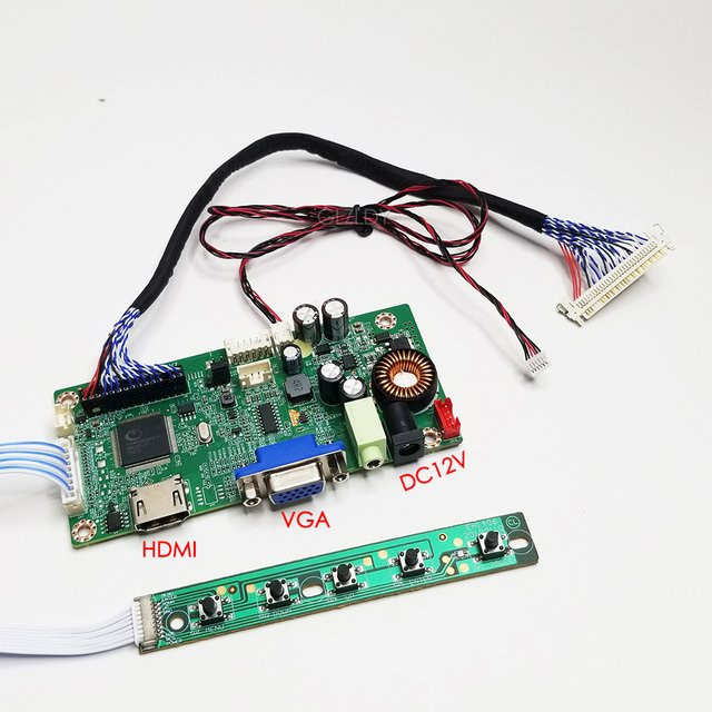 GLZLDY LED-Bildschirm Monitor Controller Board Treiberplatine mit HDMI und VGA für T215HVN01.0 T215HVN01.1 T215HVN01.2 Full HD 1920x1080 LVDS 30P - Bild 1