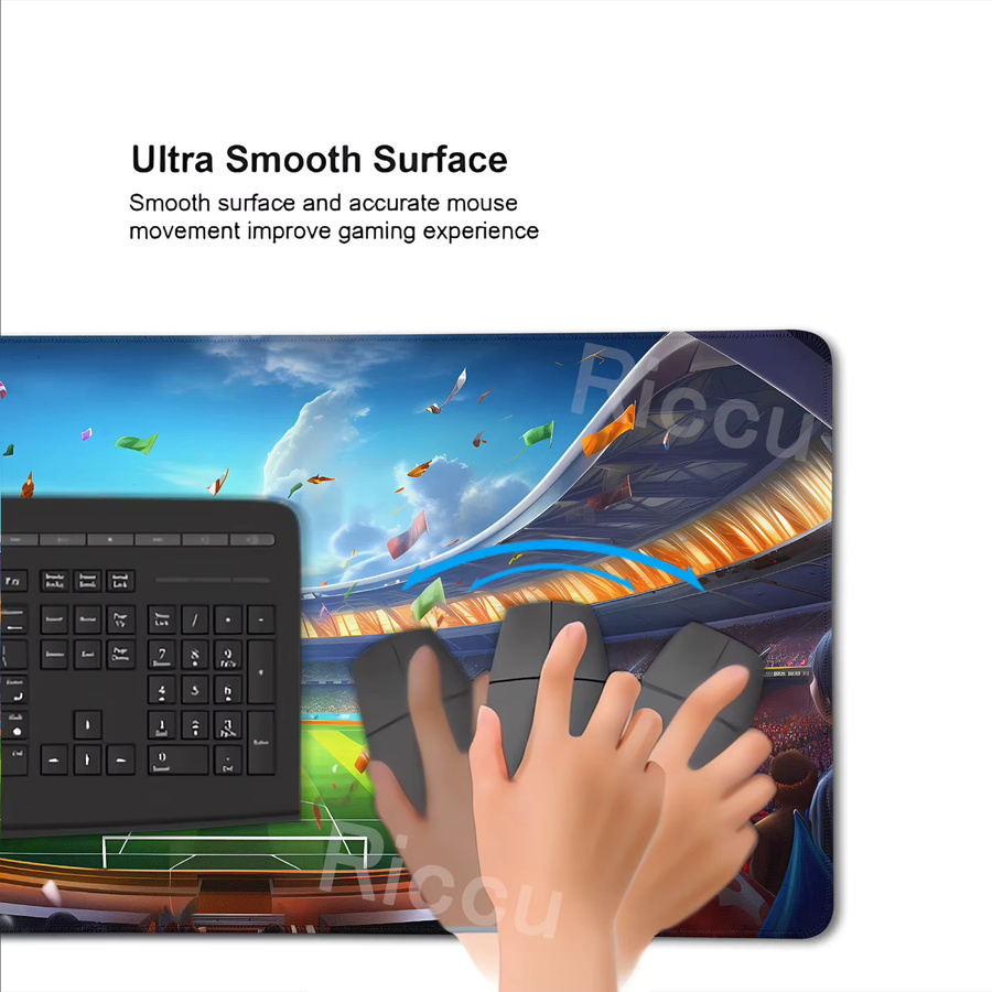 Riccu XXL Fußball Mauspad in Multicolour für Gamer und Sportbegeisterte - Bild 4