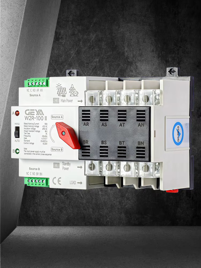 GEYA Automatischer Transferschalter ATS Dual Power 100A für PV Solar oder City Power 110V 220V in Weiß - Bild 3