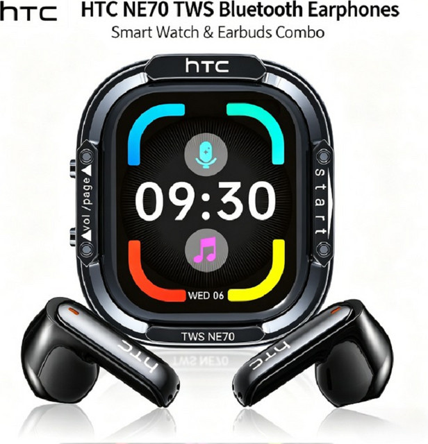HTC NE70 TWS Kabellose Bluetooth-In-Ear-Kopfhörer mit ENC-Anrufunterdrückung und HiFi-Klang in Schwarz - Bild 1
