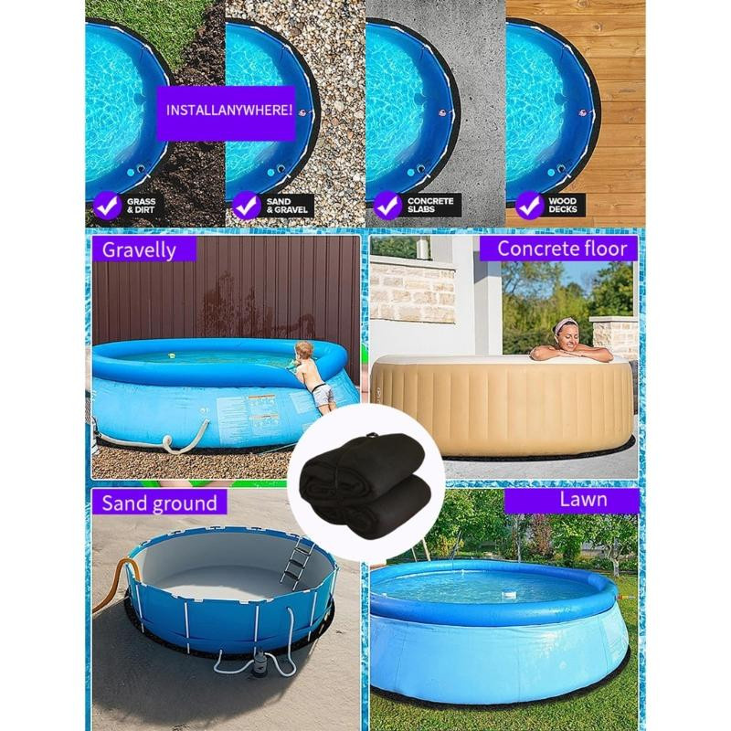 Runde Poolunterlage Deamos aus Gewebe, rutschfeste Schwimmbadmatte als Bodenschutz für deinen Outdoor-Pool, Durchmesser: 3,7 m - Bild 6