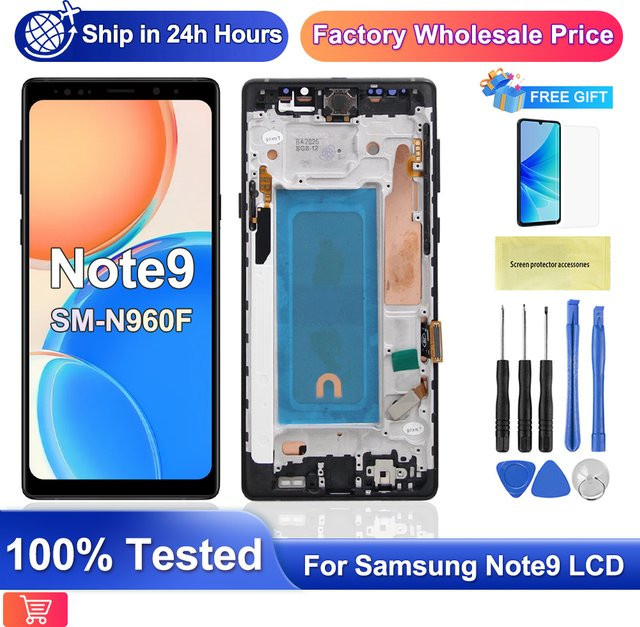 Samsung Galaxy Note 9 Ersatzdisplay mit Rahmen als TFT LCD Touchscreen Digitizer für N9600 N960F in Schwarz oder Pink - Bild 1