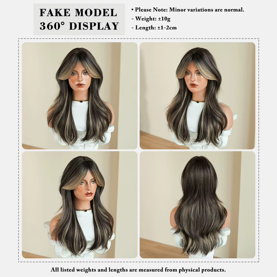 7JHH WIGS Perücke Damen, schwarz mit blonden Highlights - Bild 3
