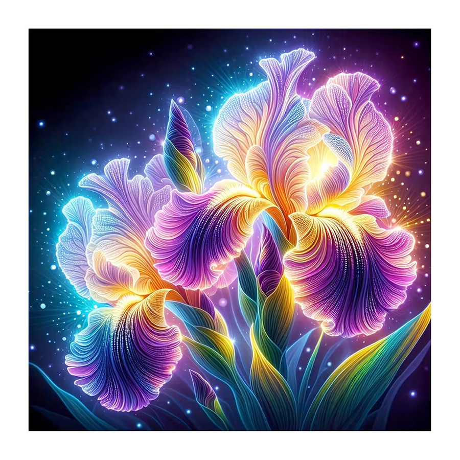 EverShine DIY Diamantmalerei Iris Blume 5D Mosaik Bild mit runden Steinen in Multicolour, B/H: 20 x 20 cm - Bild 4