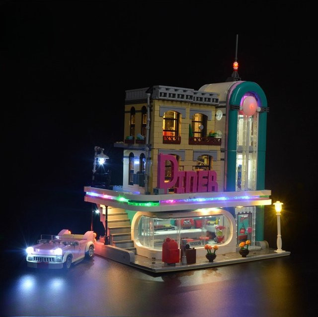 BlockGlow LED-Beleuchtungsset, Downtown Diner 10260, RGB, SMD - Bild 1